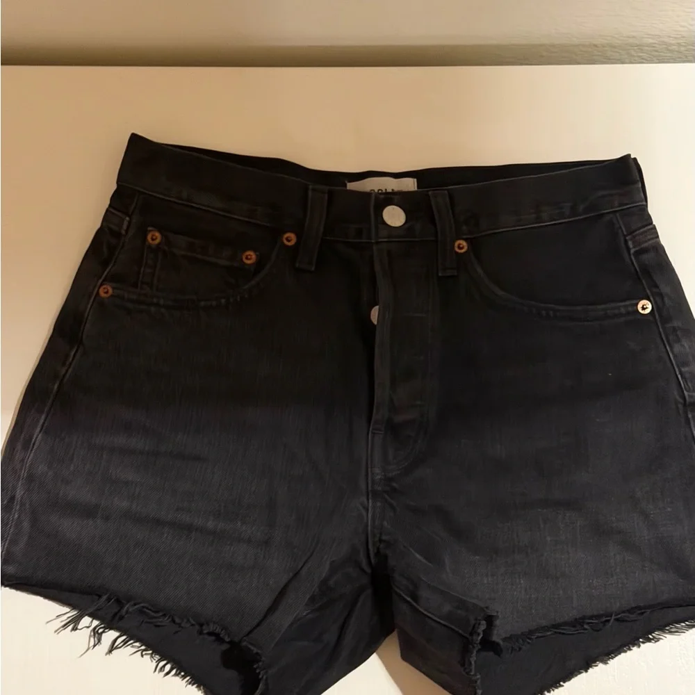 Agolde Black Denim High-Rise Jean Shorts